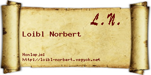 Loibl Norbert névjegykártya
